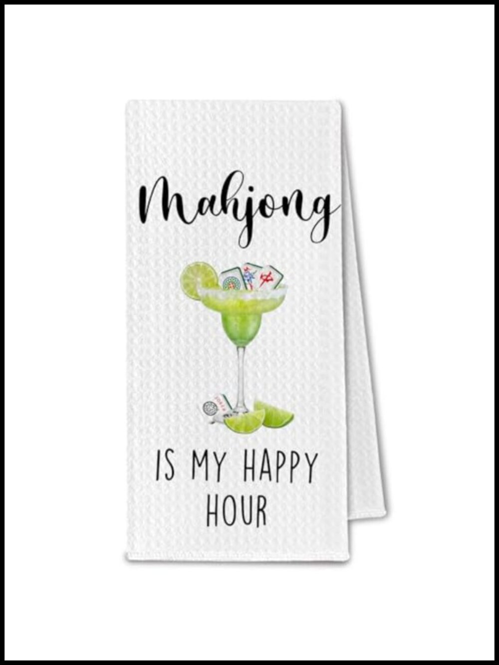 Mahjong Cocktail Kitchen Towels, 16x24 Inch Decorative Bar Dish Towels, Cotton